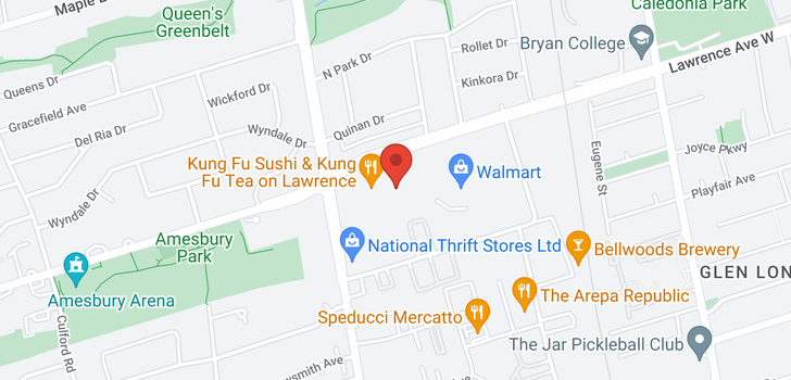 map of 1387 LAWRENCE AVE W